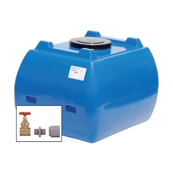 ホームローリータンク500(フタ含む)ドレンバルブセット(25A)付 ブルー HLT-500(B)+VALVE-SET25A 1点