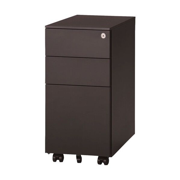 井上金庫販売 ワゴン 3段 スマートタイプ ブラック HOW-3 BK 1点...