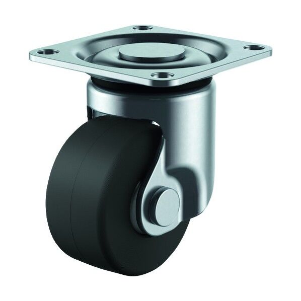 ユーエイ プレート式キャスター固定車50径導電性MCナイロン車輪 HR-50MCE 1台