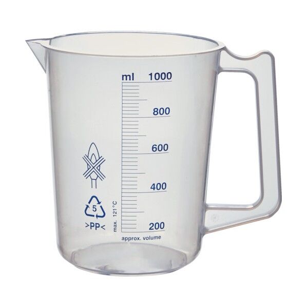 ポリプロピレン青目盛ビーカー 1000ml(取手付) HPB-1000 1点
