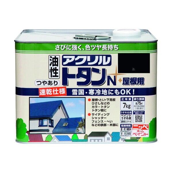 ニッペホーム アクリルトタンN屋根用 7kg 黒 1