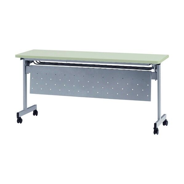 天板跳上式スタックテーブル(パネル付) 1500×450mm 天板色:ニューグレー HSN-1545P-NG 1点