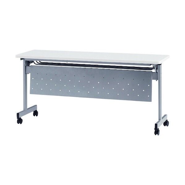 天板跳上式スタックテーブル(パネル付) 1500×450mm 天板色:ホワイト HSN-1545P-W 1点