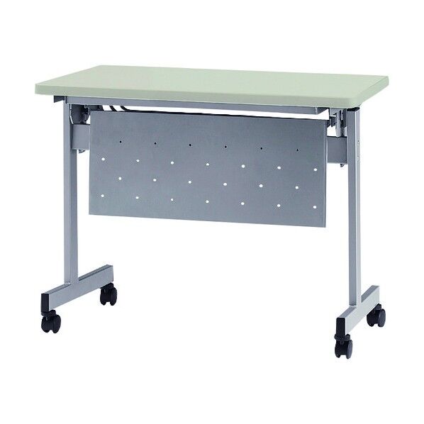 天板跳上式スタックテーブル(パネル付) 1200×450mm 天板色:ニューグレー HSN-1245P-NG 1点