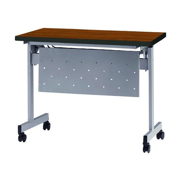天板跳上式スタックテーブル(パネル付) 1200×450mm 天板色:チーク HSN-1245P-T 1点