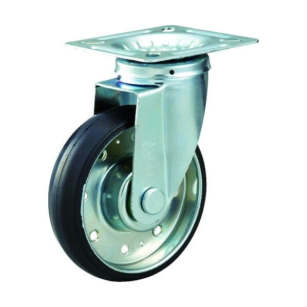 ハイテンキャスター (プレス製ゴム車) 自在