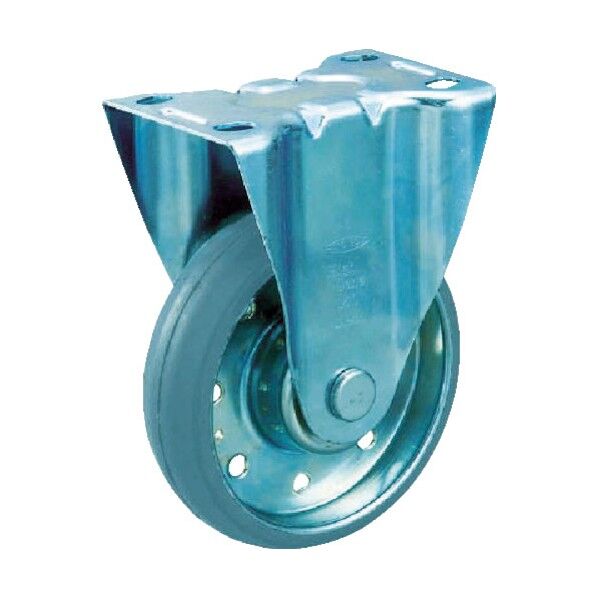 ハイテンプレス製グレーゴムキャスター (タイヤ痕レスタイプ) 固定