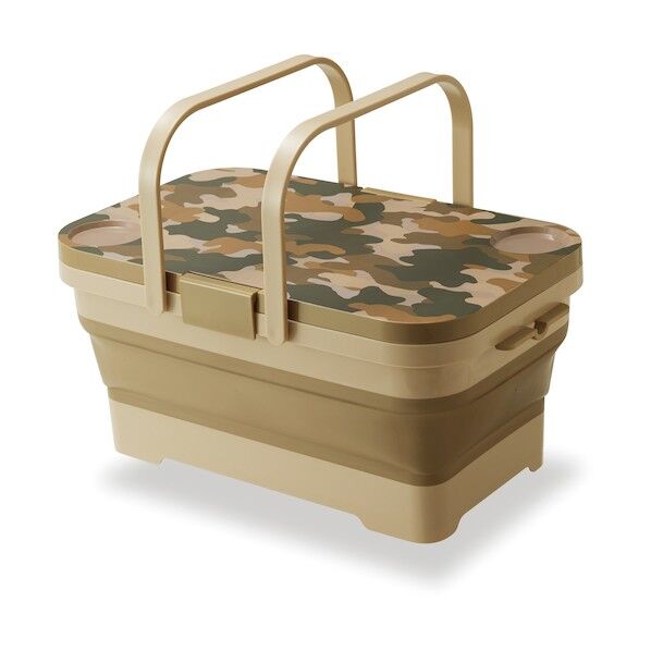 折りたたみバスケット&テーブルMILARGOカーキ I-582-K 1点