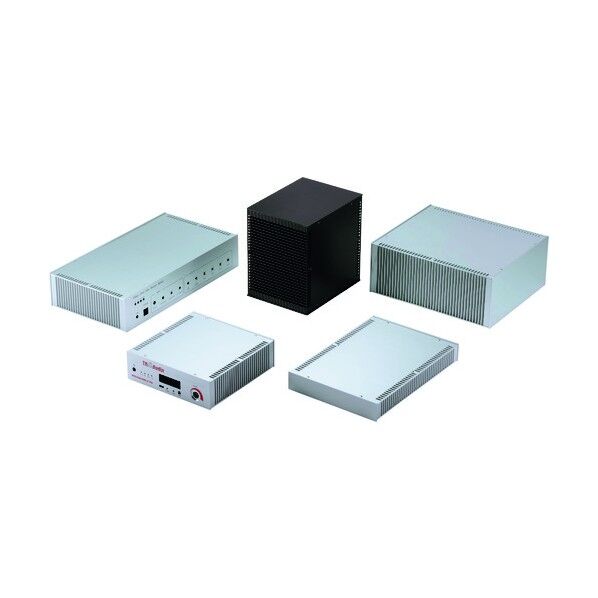 縦型ヒートシンク式アルミサッシケース ブラック HY99-23-33BB 1点