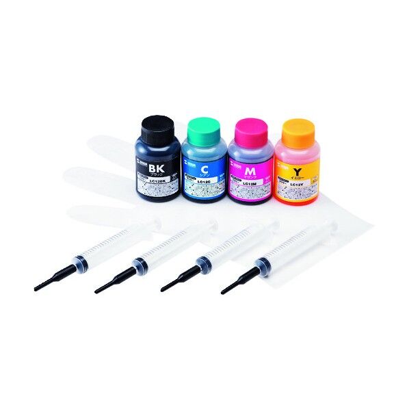 詰め替えインク(ブラザーLC12BK・C・M・Y用4色セット)
