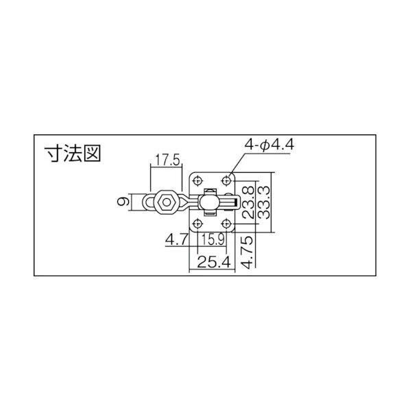 育良 下方押え型トグルクランプ垂直ハンドル（３１３０１） 75 x 35 x 30 mm ISK-HV1500 1点