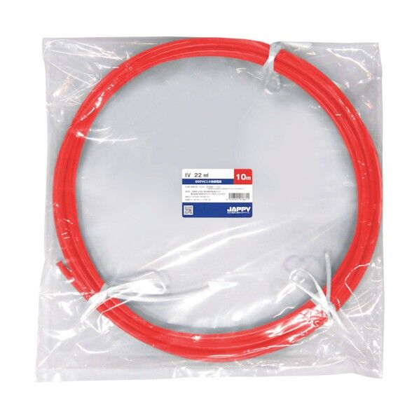 因幡電工 ビニル絶縁電線 IV 22 SQ RED 5M JP 1点