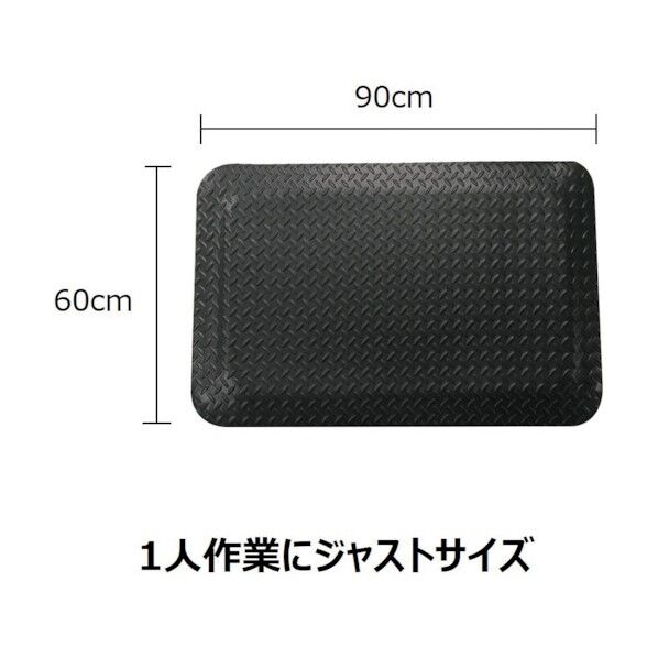 高耐久疲労軽減マット 60×90cm 黒 J2290 1点