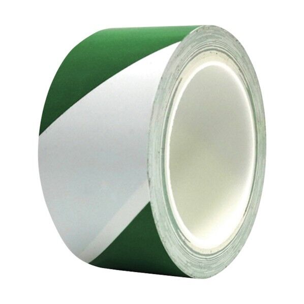 セーフラン安全用品 厚手PVCラインテープ 50mm×22m 緑/白 J2352-G/W 1点