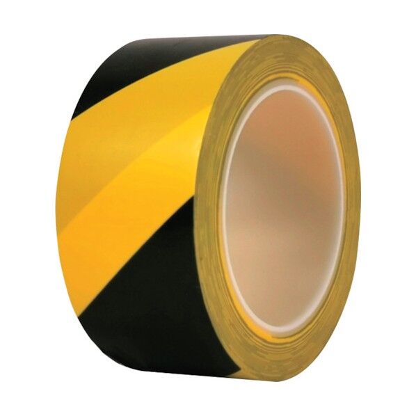 厚手PVCラインテープ 50mm×22m 黄/黒 J2352-Y/B 1点