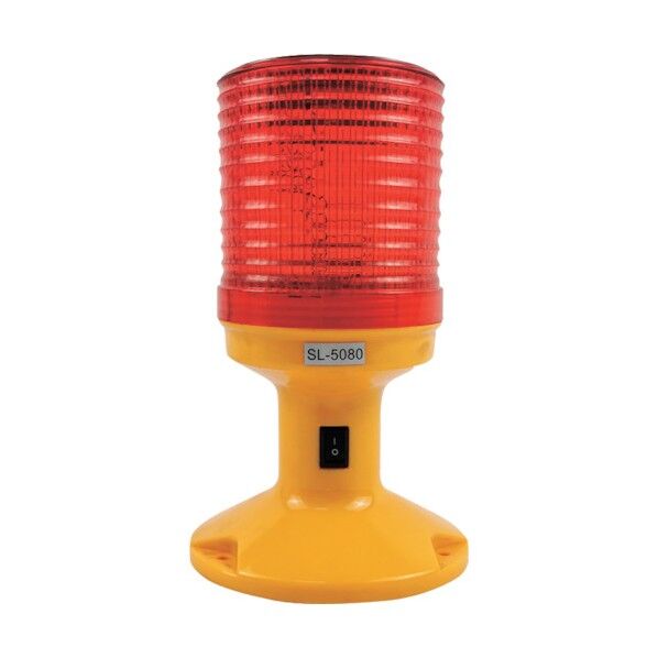 セーフラン安全用品 ソーラー電池式LEDフラッシュ警告灯(底マグネット) J2428 1点