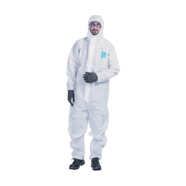 セーフラン安全用品 HIGUARD SMS不織布 使い捨て防護服(3層構造) Lサイズ 3着セット J24293-L 1点