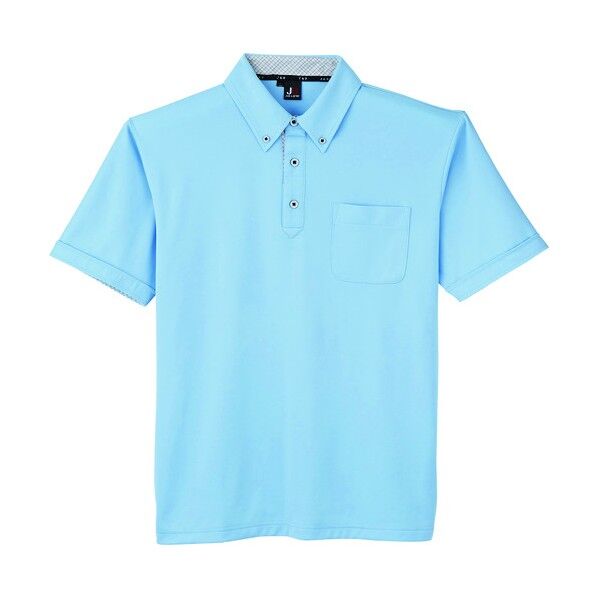 汗ジミ防止半袖ポロシャツ サックス色 Sサイズ JB55170-13-S 1点