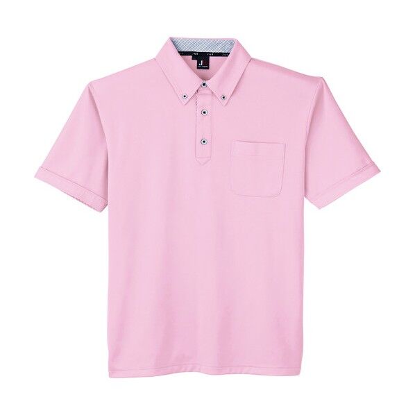 汗ジミ防止半袖ポロシャツ ピンク色 Mサイズ JB55170-18-M 1点