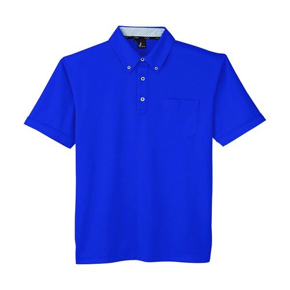 汗ジミ防止半袖ポロシャツ ブルー色 XLサイズ JB55170-4-XL 1点