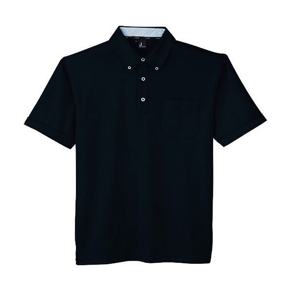 汗ジミ防止半袖ポロシャツ ブラック色 Lサイズ JB55170-9-L 1点