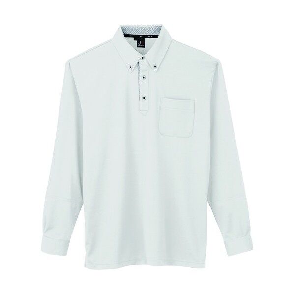 汗ジミ防止長袖ポロシャツ ホワイト色 Sサイズ JB55171-11-S 1点