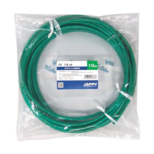 ビニル絶縁電線 IV 14 SQ GR 10M JP 1点