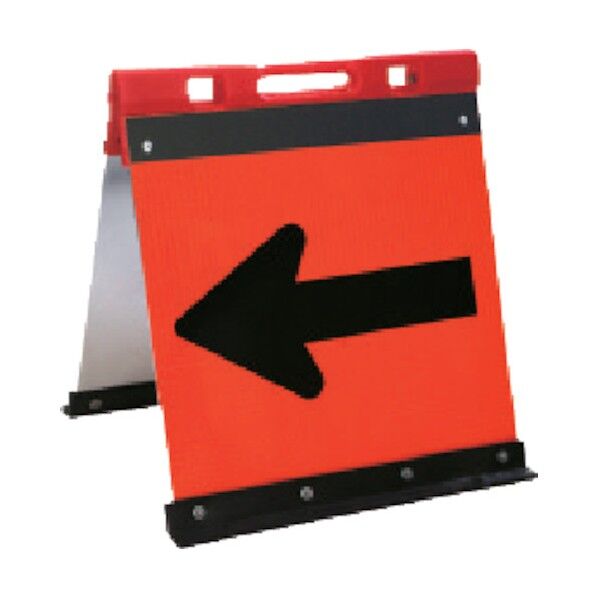 方向指示板 アルミ方向指示板 折りたたみ式 450*450オレンジ JHO-450P 1点