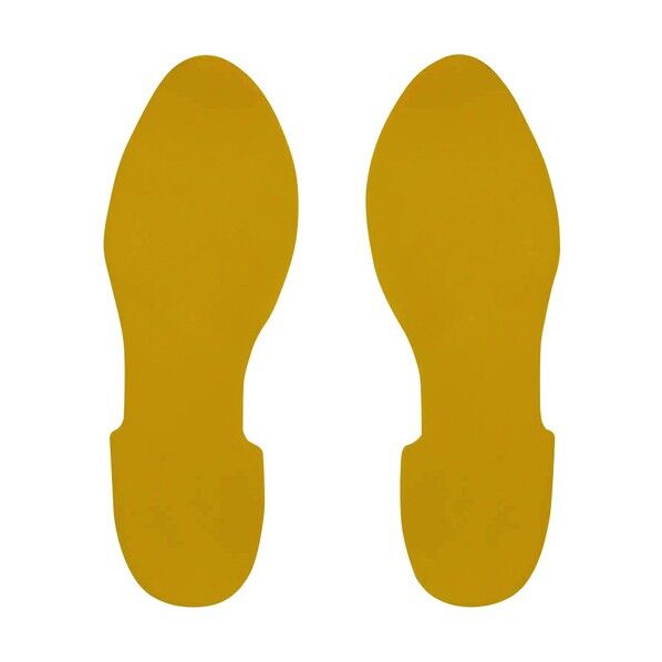 5Sフロア表示ステッカー 足型 280×100mm 黄 (左右1対) J1001 2枚