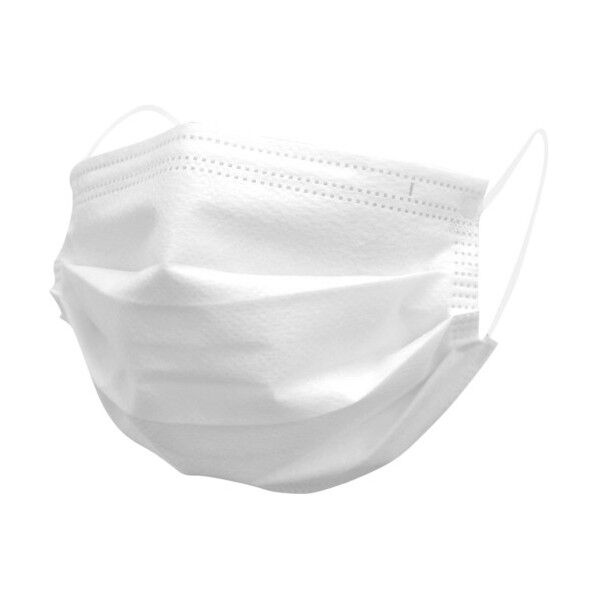 3層プリーツマスク ホワイト 使い捨てタイプ 40箱 JM002-W-40 50枚