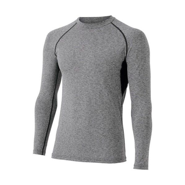 冷感・消臭 パワーストレッチ長袖クルーネックシャツ カチオングレー L JW-623-70-L 1点