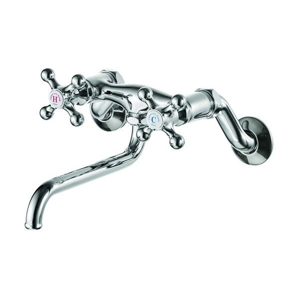 壁付ツーバルブ混合栓 メッキ K131Y-13 1台