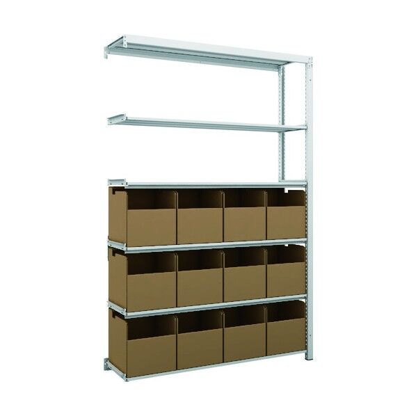 K1型抗菌塗装高密度収納棚 H1900XW1250XD325 6段 ビン12個付 連結型 K1-6436B12B 1点