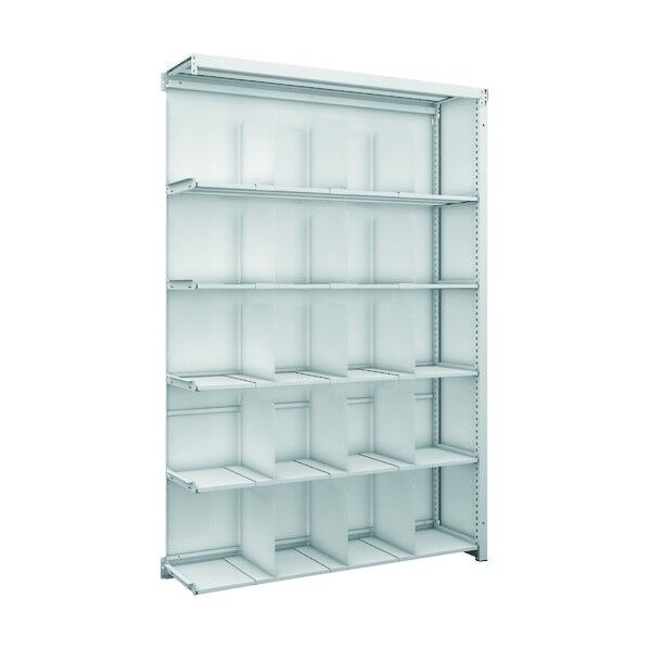 K1型抗菌塗装高密度収納棚 背板側板付 H1900XW1250XD325 6段 移動仕切板15枚付 連結型 K1-6436P15SGB 1点