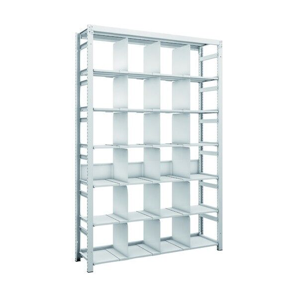 K1型抗菌塗装高密度収納棚 H1900XW1250XD325 7段 移動仕切18枚付 K1-6437P18 1点