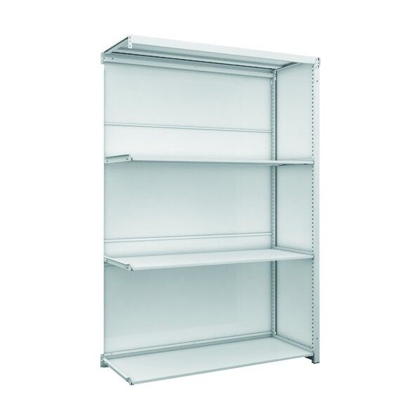 K1型抗菌塗装高密度収納棚 背板側板付 H1900XW1250XD475 4段 連結型 K1-6444SGB 1点