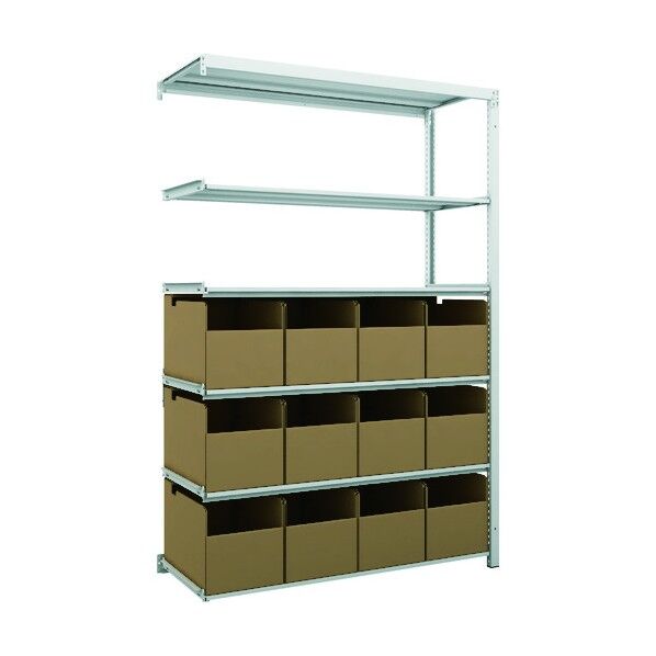 K1型抗菌塗装高密度収納棚 H1900XW1250XD475 6段 ビン12個付 連結型 K1-6446B12B 1点