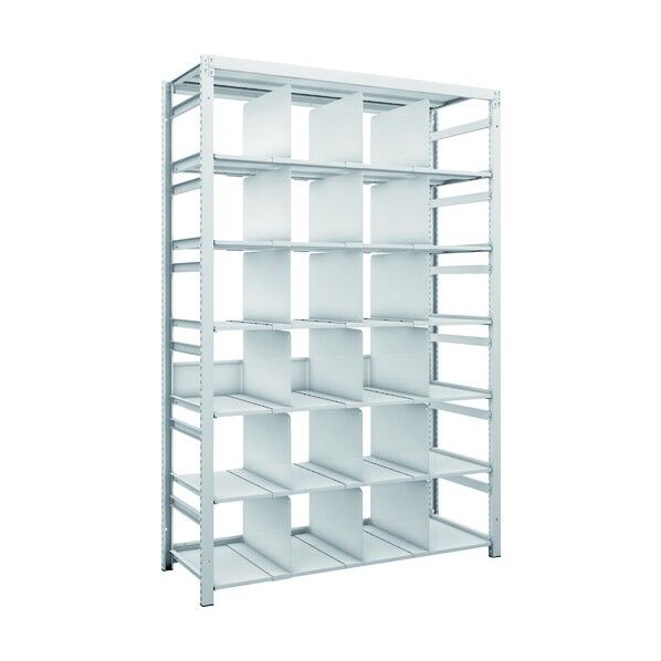 K1型抗菌塗装高密度収納棚 H1900XW1250XD475 7段 移動仕切18枚付 K1-6447P18 1点