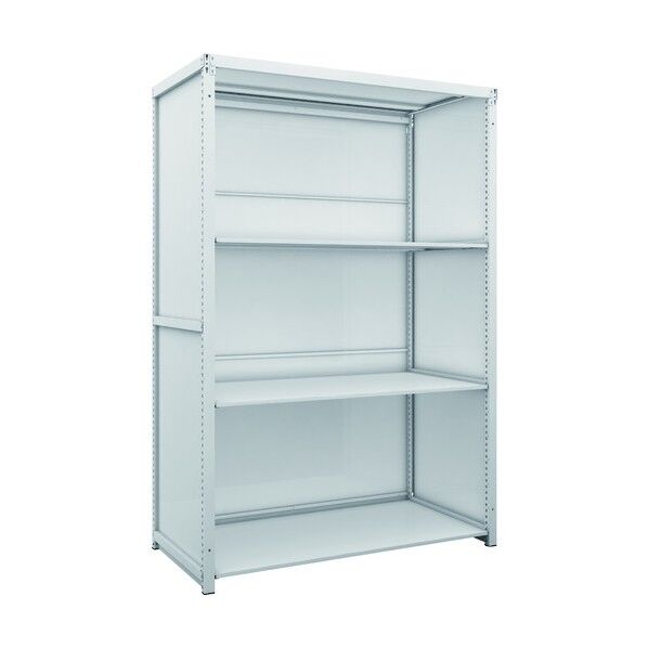 K1型抗菌塗装高密度収納棚 背板・側板付 H1900XW1250XD625 4段 K1-6464SG 1点