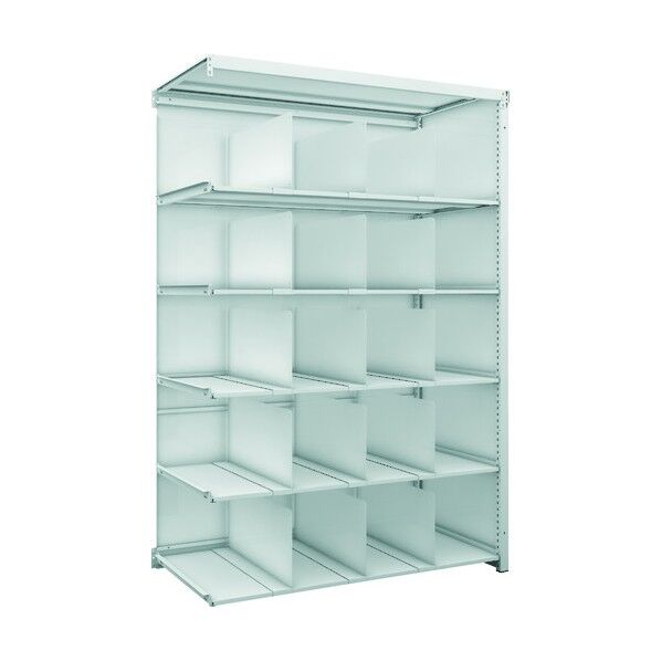 K1型抗菌塗装高密度収納棚 背板側板付 H1900XW1250XD625 6段 移動仕切板15枚付 連結型 K1-6466P15SGB 1点