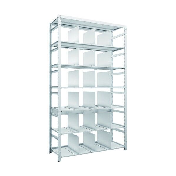 K1型抗菌塗装高密度収納棚 H2200XW1250XD475 7段 移動仕切18枚付 K1-7447P18 1点