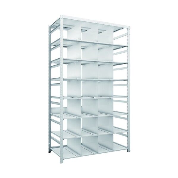 K1型抗菌塗装高密度収納棚 H2200XW1250XD625 8段 移動仕切21枚付 K1-7468P21 1点