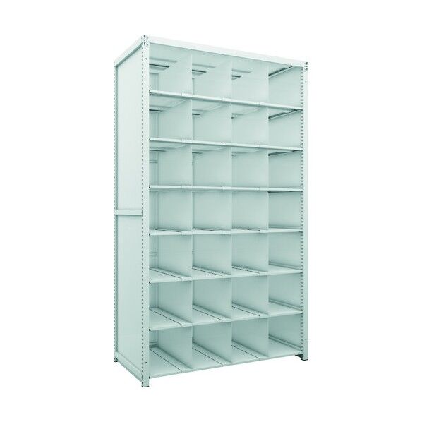 K1型抗菌塗装高密度収納棚 背板・側板付 H2200XW1250XD625 8段 移動仕切21枚付 K1-7468P21SG 1点