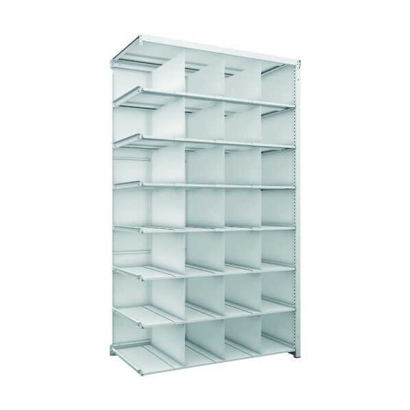 K1型抗菌塗装高密度収納棚 背板側板付 H2200XW1250XD625 8段 移動仕切21枚付 連結型 K1-7468P21SGB 1点