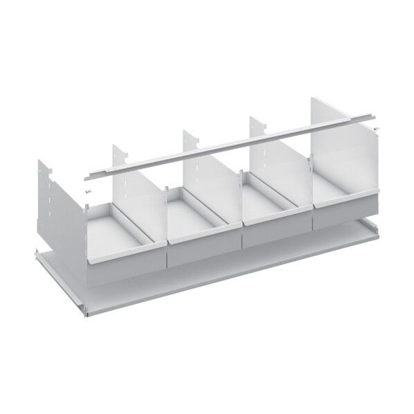 K1型抗菌塗装高密度収納棚 仕切りトレーH325X4個付追加棚板 W1250XD325 中受け付 K1-T43TD4S 1点