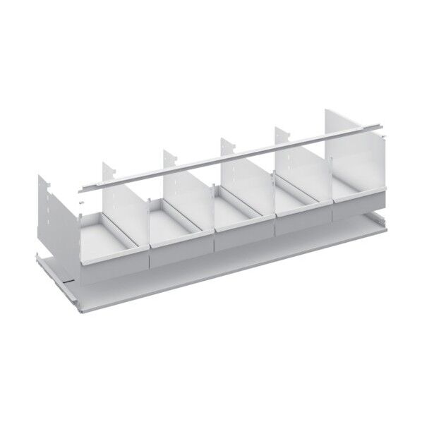 K1型抗菌塗装高密度収納棚 仕切りトレーH325X5個付追加棚板 W1550XD625 中受け付 K1-T56TD5S 1点