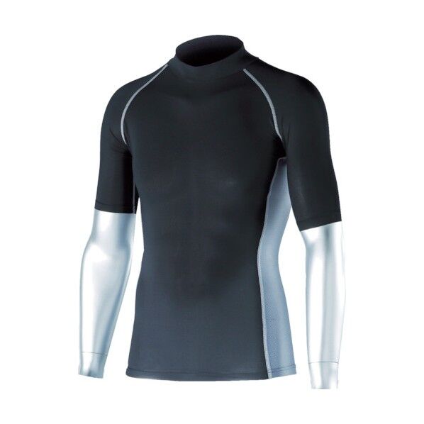 冷感・消臭パワーストレッチシャツ (ハイネック) 半袖