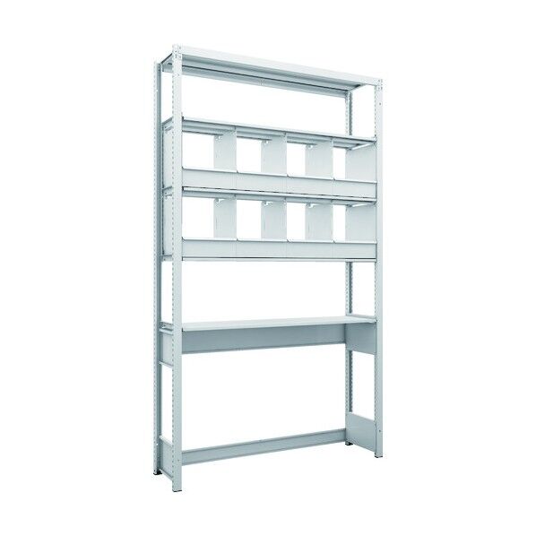 K1型抗菌塗装高密度収納棚 下段開放型 H2200XW1250XD325 5段 仕切りトレ-8個付 K1-U7435C8 1点