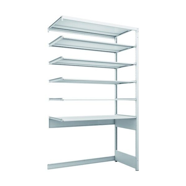 K1型抗菌塗装高密度収納棚 下段開放型 H2200XW1250XD625 6段 連結型 K1-U7466B 1点