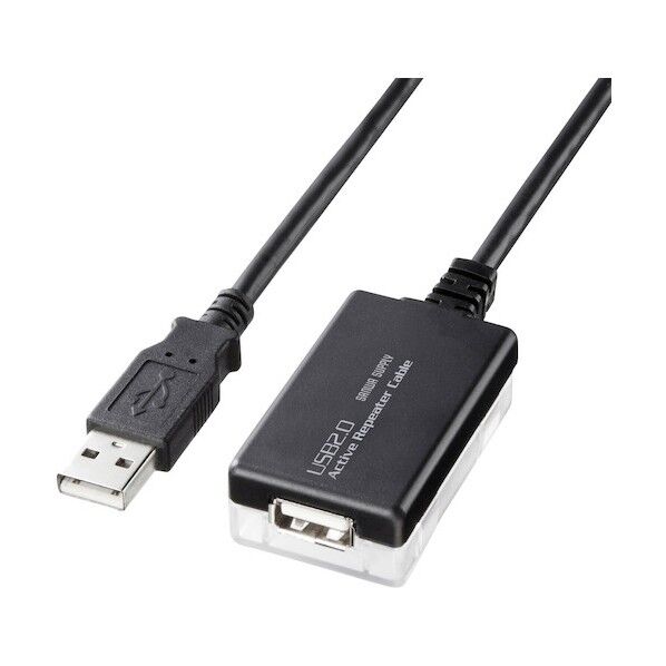 サンワサプライ 12m延長USB2.0アクティブリピーターケーブル KB-USB-R212N 1点...